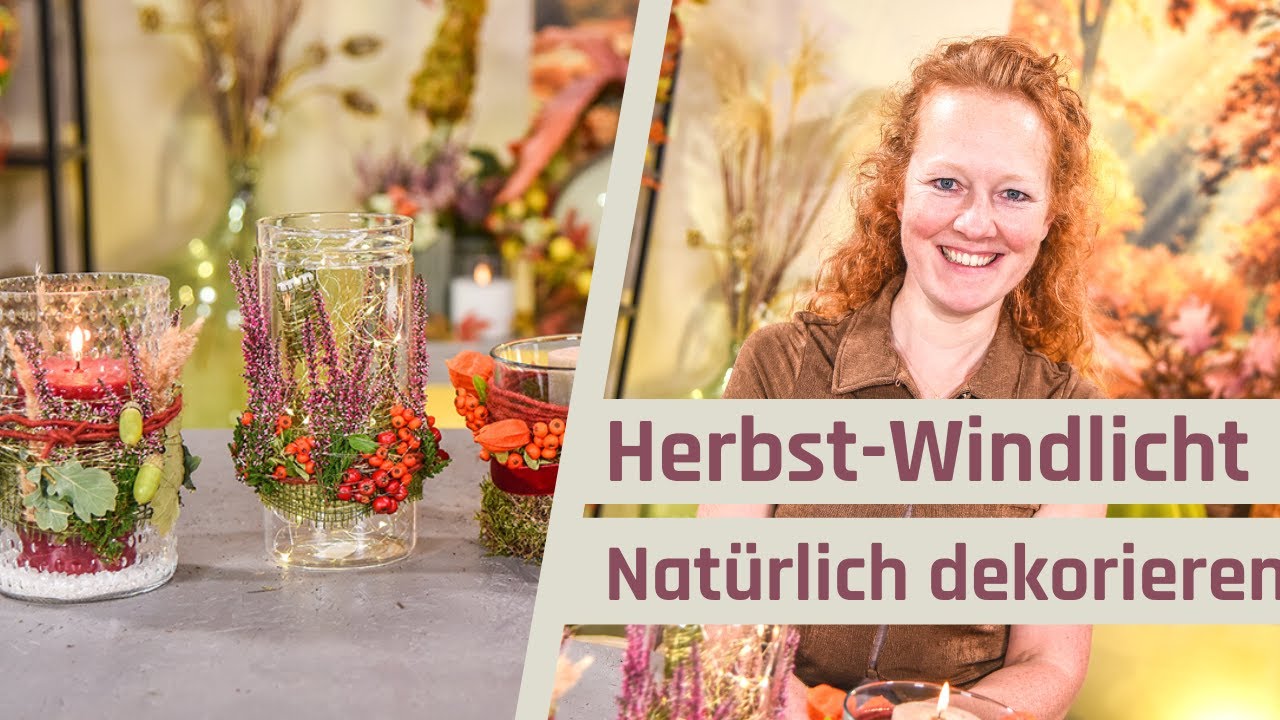 Tischdeko Windlicht Upcycling Ideen für Herbst Deko  Kinderbasteln eine Herbstdeko zum selber machen