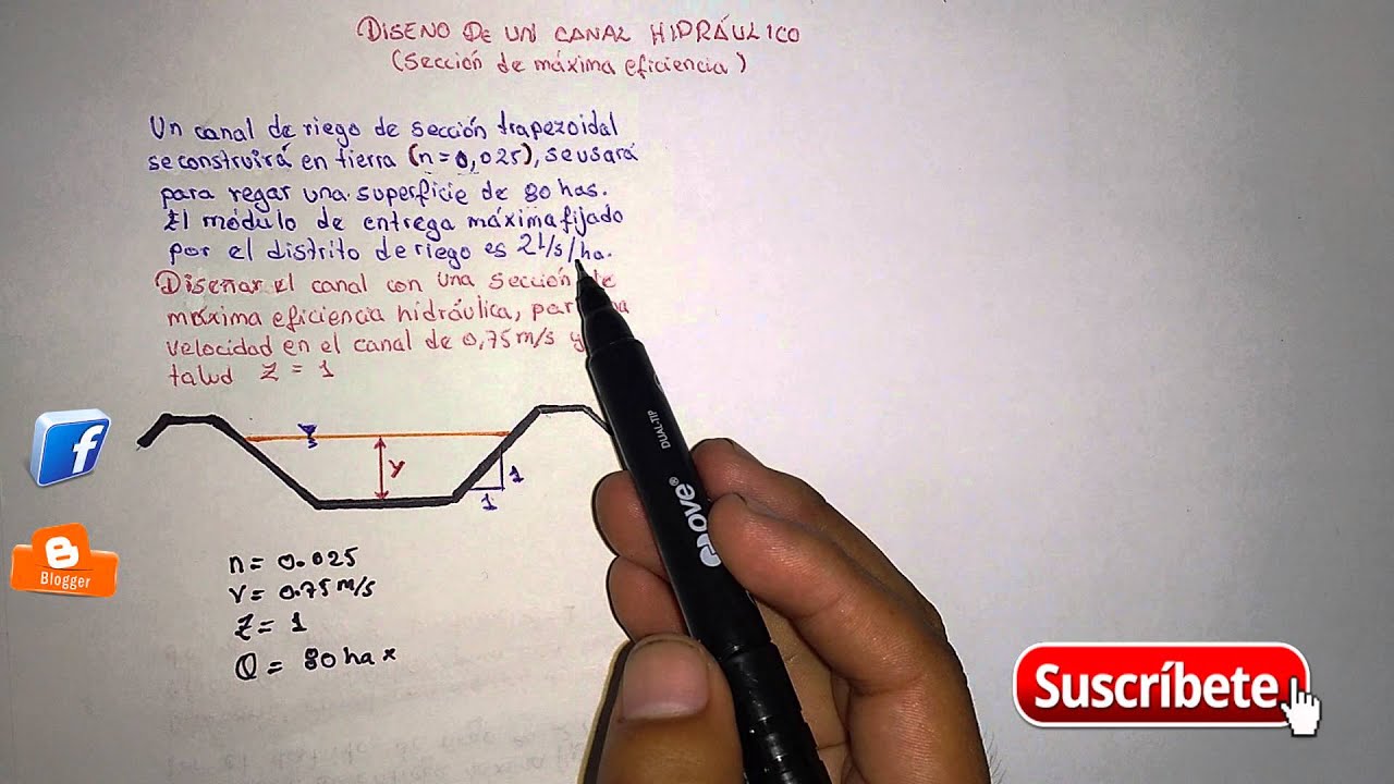 Canal Hidráulico con Máxima eficiencia hidráulica(Ejem. 02) - 1/2