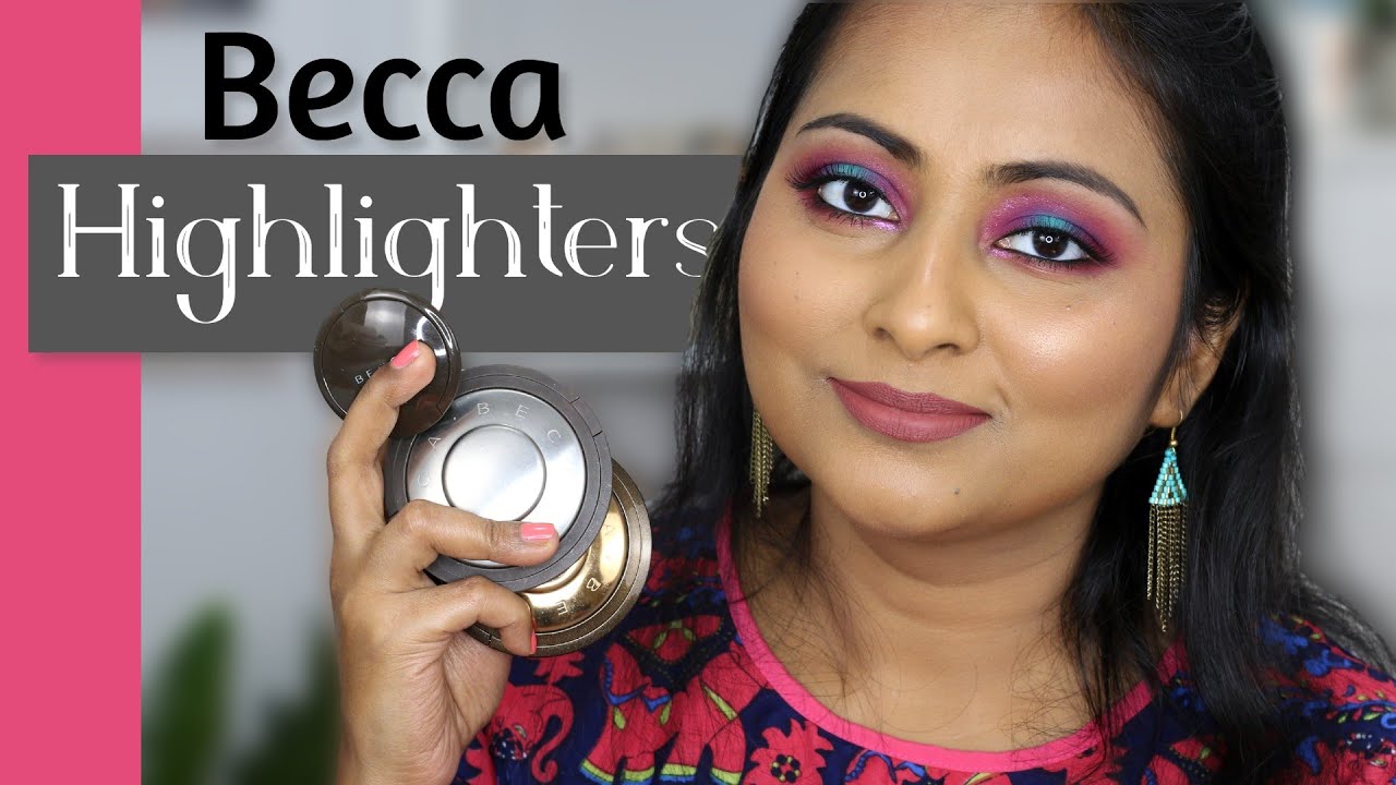 Демонстрация и обзор хайлайтеров BECCA | Прессованная пудра Becca Shimmering Skin Perfector | Индийский оттенок кожи