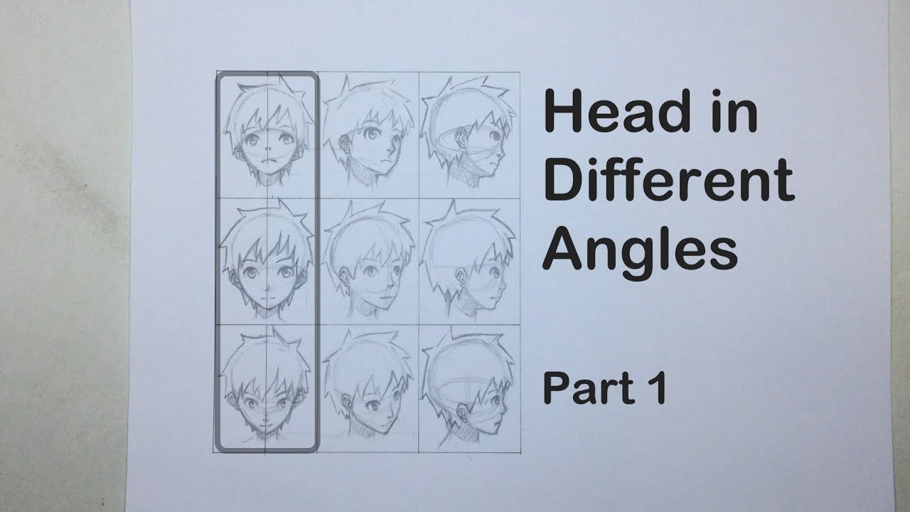 How to Draw Anime: Head in Different Angles Part 1 (Left Column) [Slow Narrated]