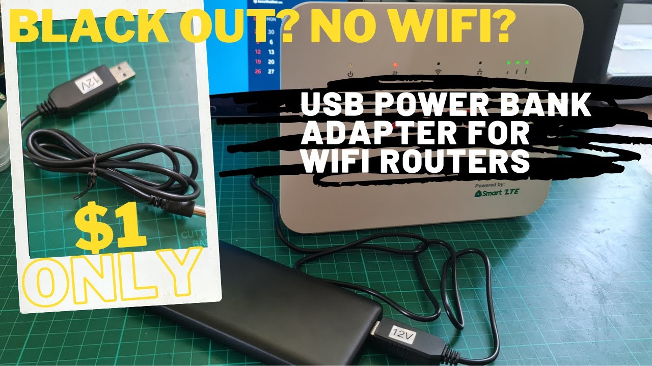 Black Out? No Wifi? Use this $1-USB Power Bank Adapter to Keep Your Wifi Router Running