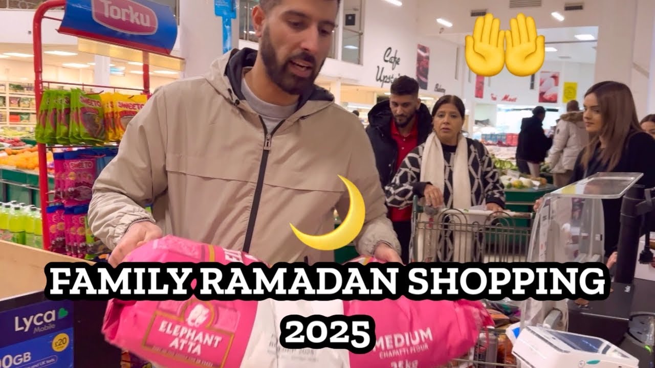 FAMILY RAMADAN SHOPPING ROUTINE 2025 🌙🥦🍗|| STOCKING UP FOR RAMADAN KAREEM ☪️