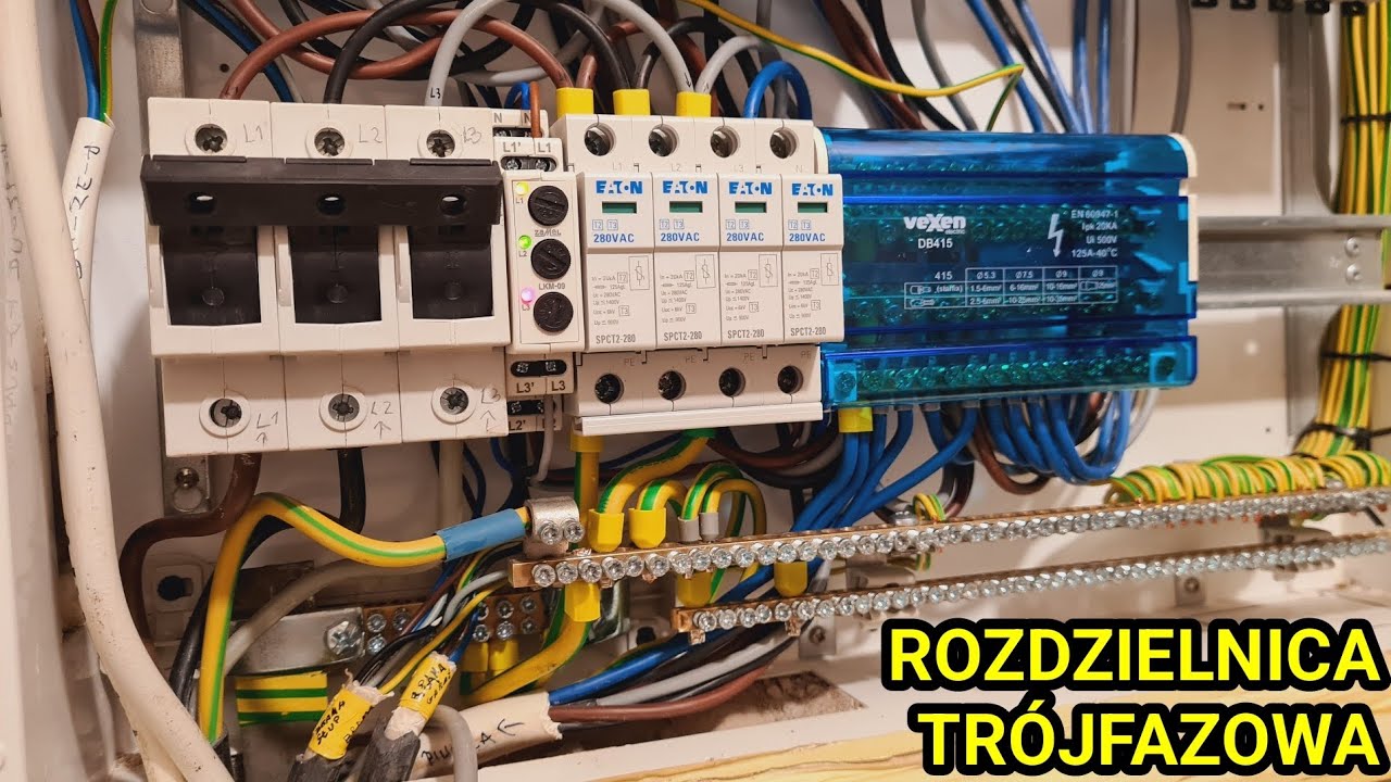 ROZDZIELNICA TRÓJFAZOWA - omówienie mojej rozdzielnicy, podział PEN na PE i N, aparaty, sekcje itp.