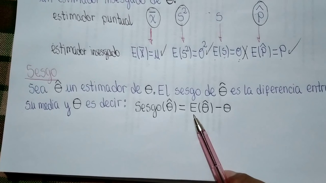 Estadìstica II, estimador y sesgo