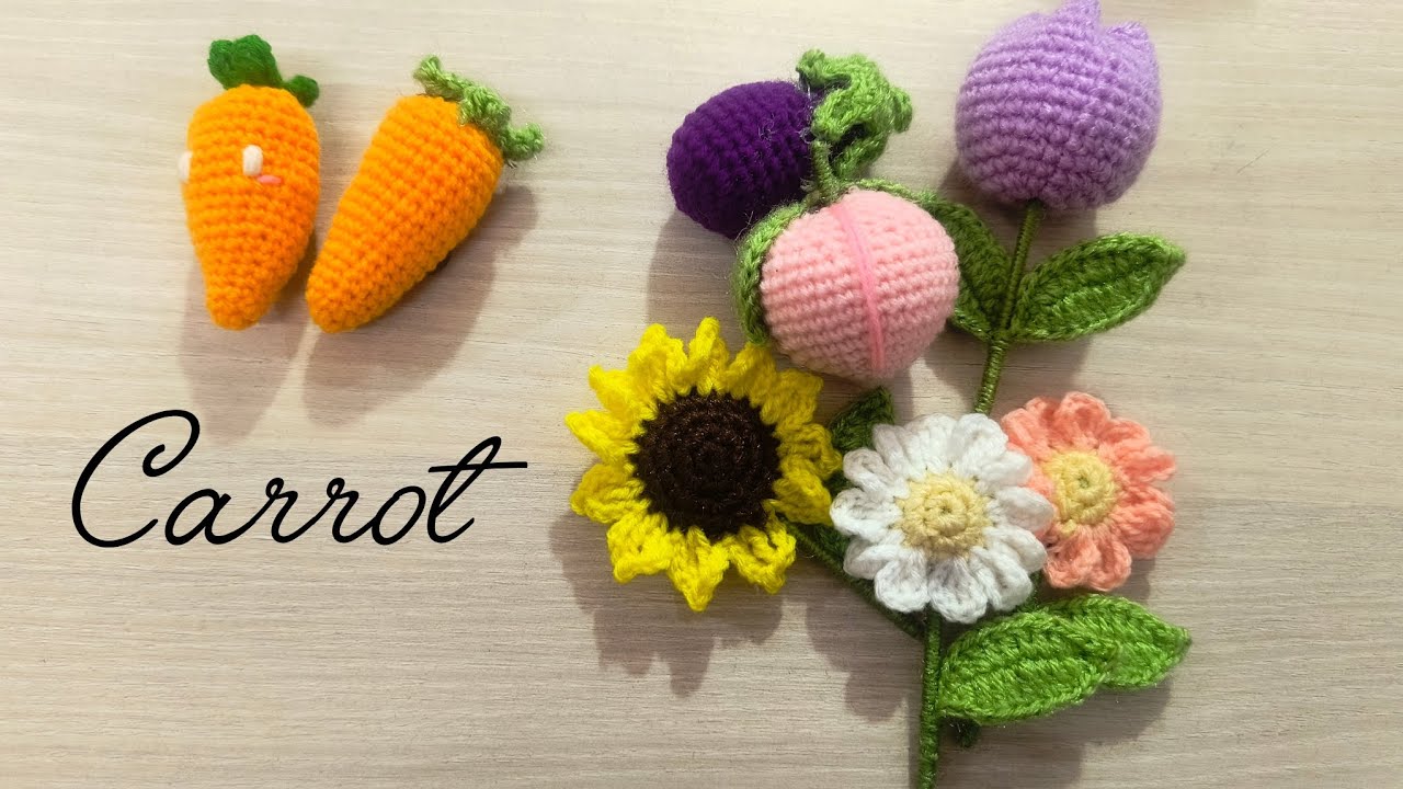 Crochet Fridge Magnet|Carrot Crochet #fridgemagnet #crochetfridgemagnet #crochetcarrot #tutorial