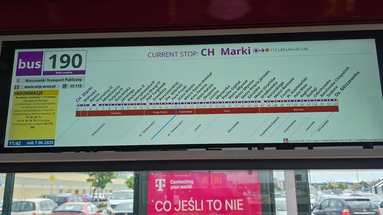 Warszawa linia 190 kier. Os. Górczewska Solaris Urbino 18 IV #9943