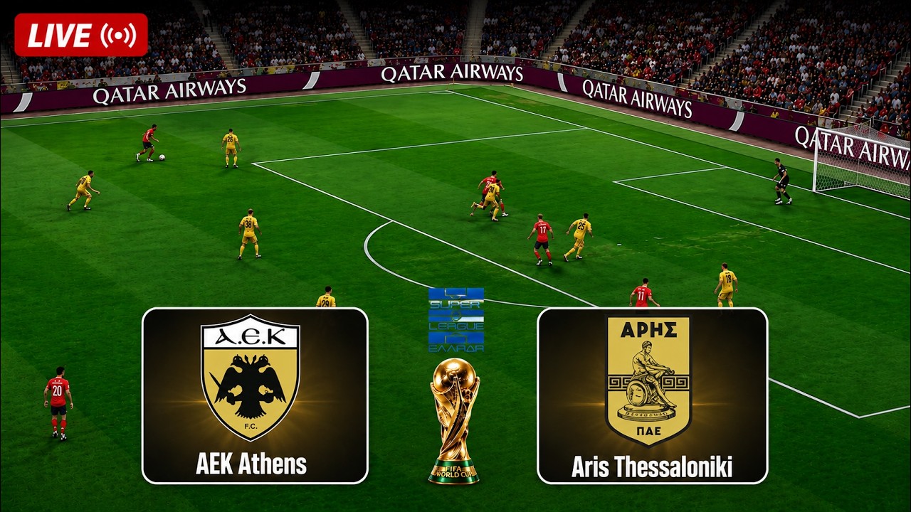 AEK Athens vs Aris Thessaloniki | Super League 2026 | Pes football 21 gameplay sim version. 1/2
