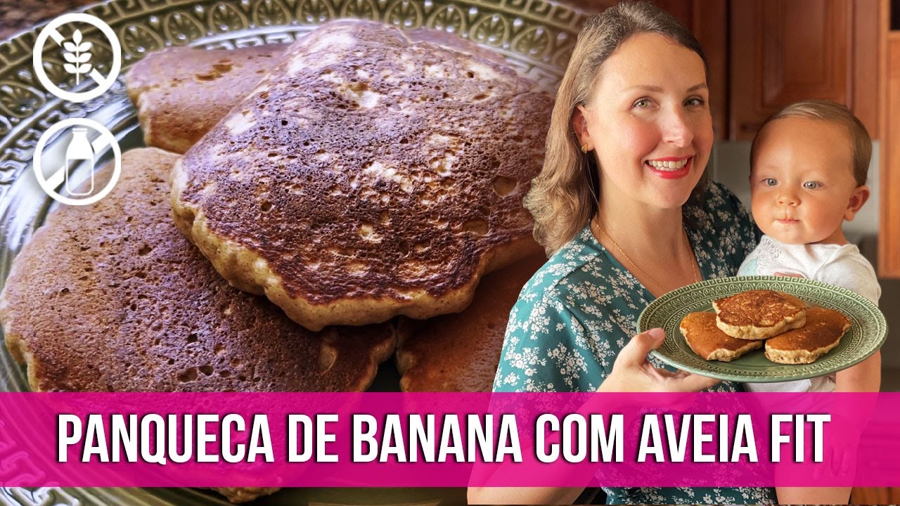 PANQUECA DE BANANA COM AVEIA FIT SEM AÇÚCAR SEM TRIGO SEM LEITE
