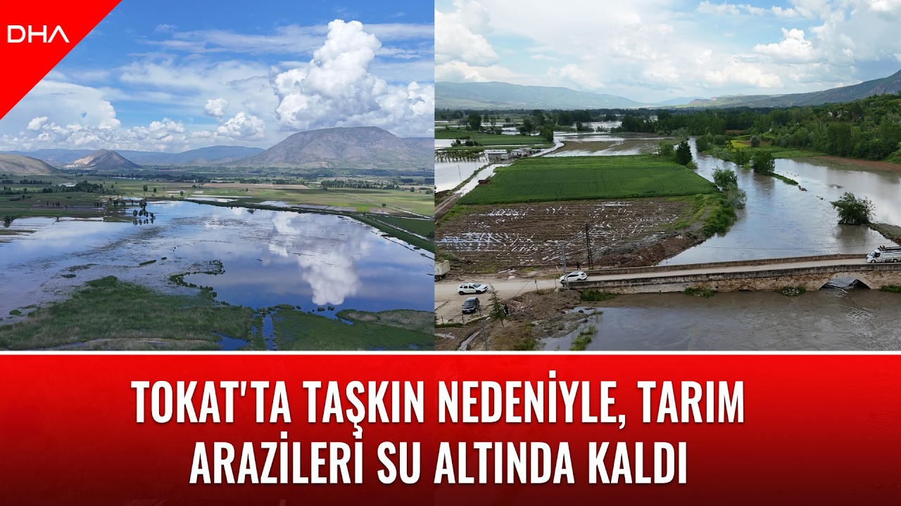 Tokat'ta taşkın nedeniyle, tarım arazileri su altında kaldı