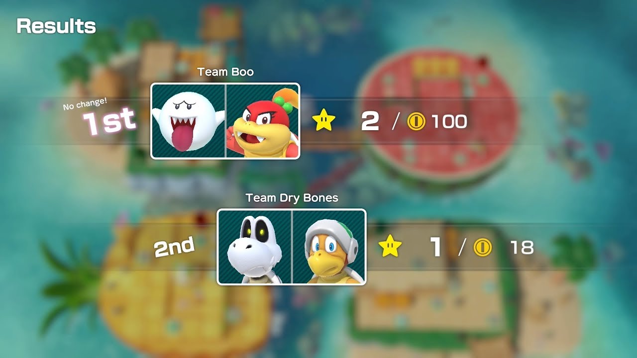 Super Mario Party Partner Party #348 Watermelon Walkabout Boo & Pom Pom vs Dry Bones & Hammer Bro