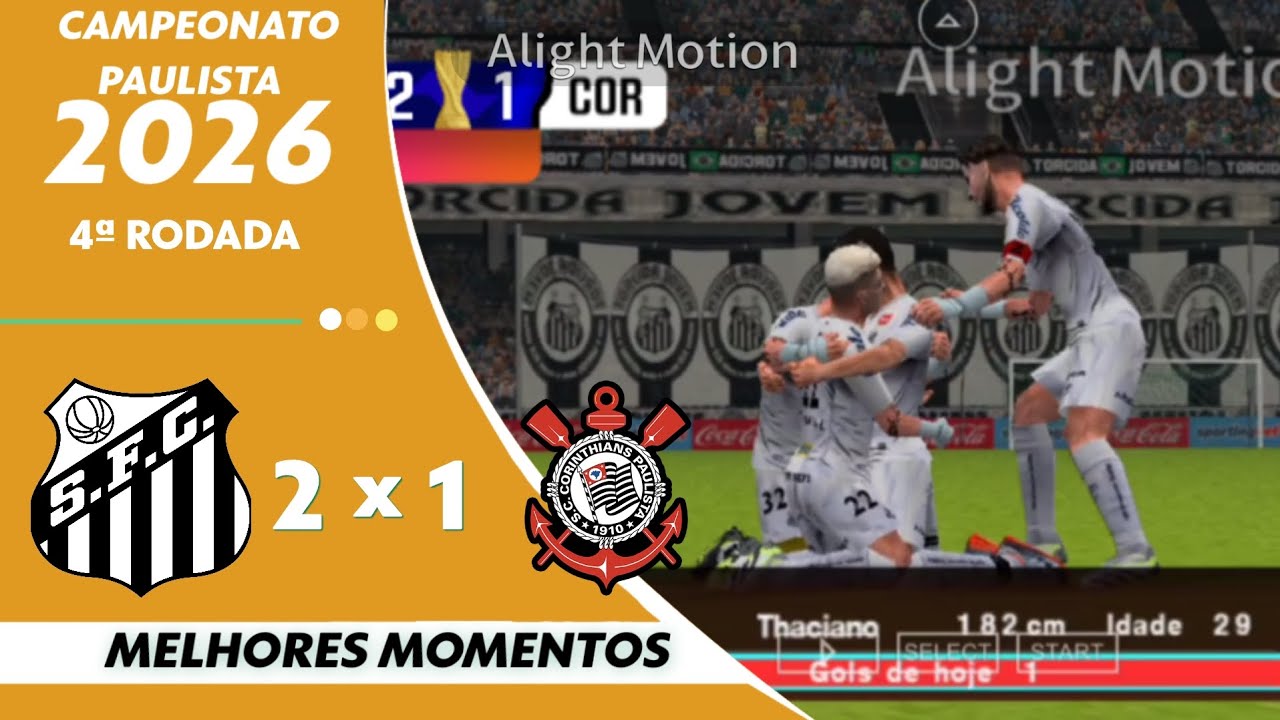 SANTOS 2 X 1 CORINTHIANS MELHORES MOMENTOS 4⁰ RODADA CAMPEONATO PAULISTA 