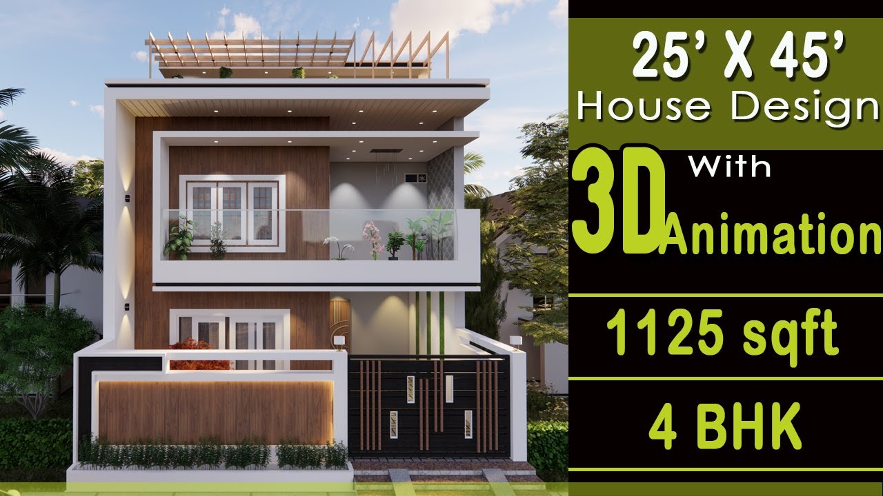 25'x45' Modern, Unique and Luxurious House, 1125 sq ft , With Beautiful Interior Design || AID