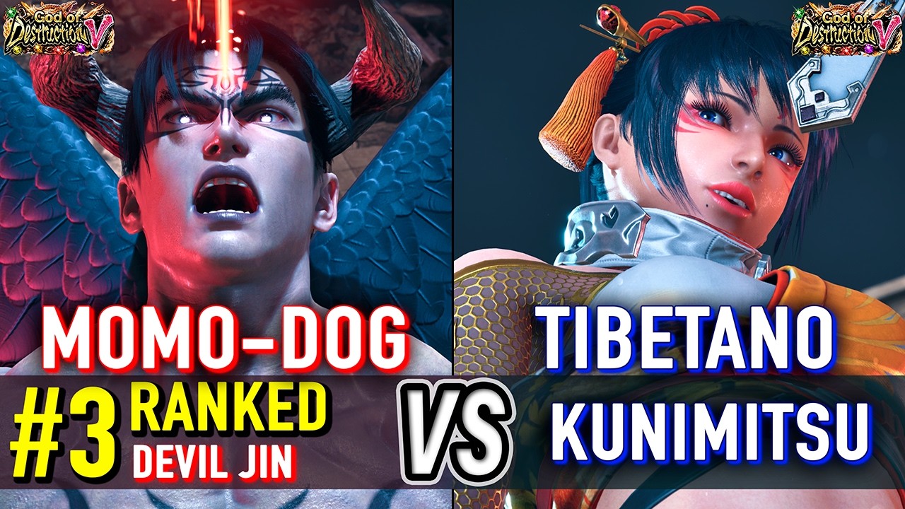 T8 🔥 MOMO-DOG (#3 Ranked Devil Jin) vs TIBETANO (Kunimitsu) 🔥 Tekken 8 High Level Gameplay