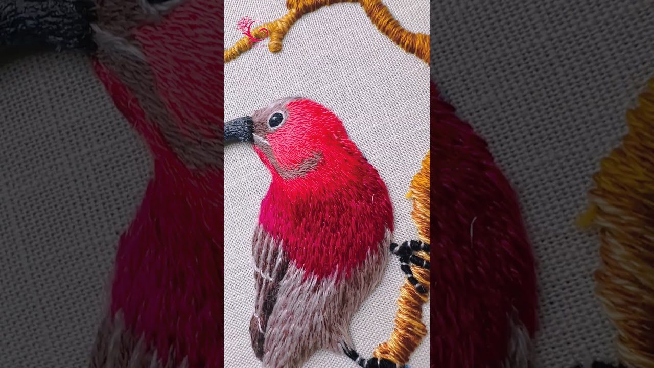 3D Bird Embroidery Magic | Stunning Handcrafted Artwork in Seconds!