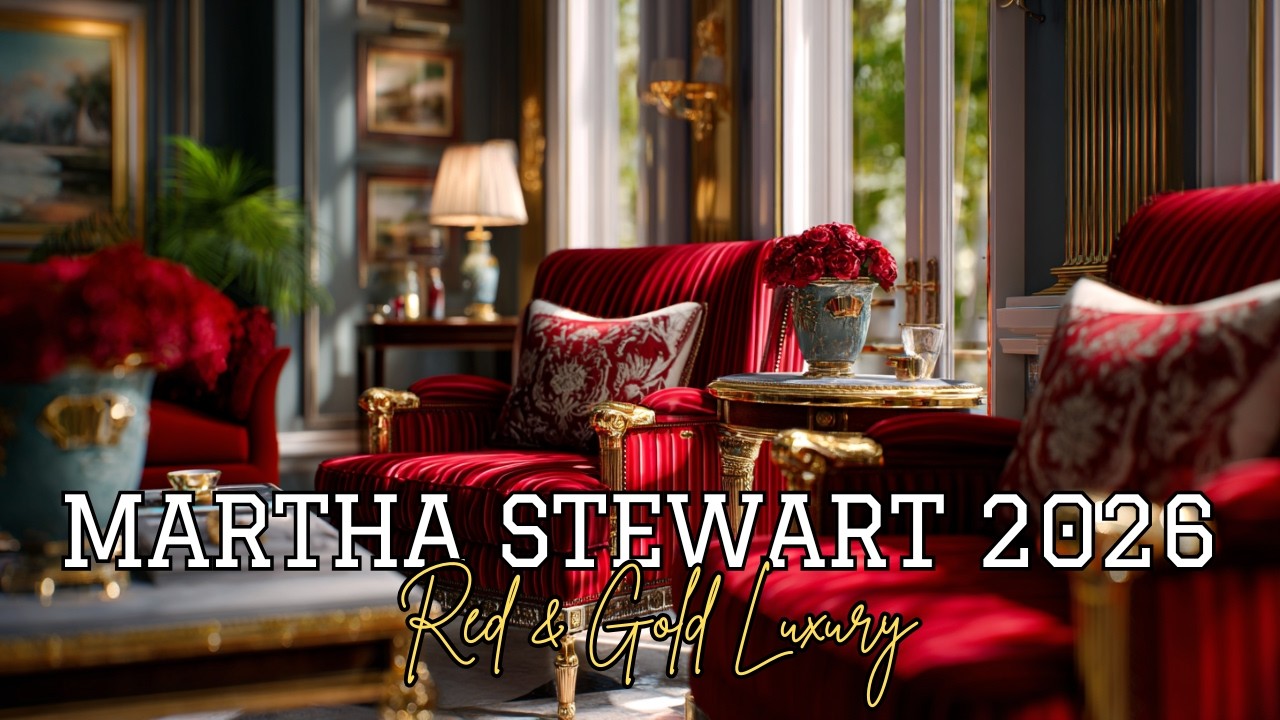 Дизайн интерьера Martha Stewart Bold & Elegant 2026 | Элегантные красные и золотые оттенки в кажд...