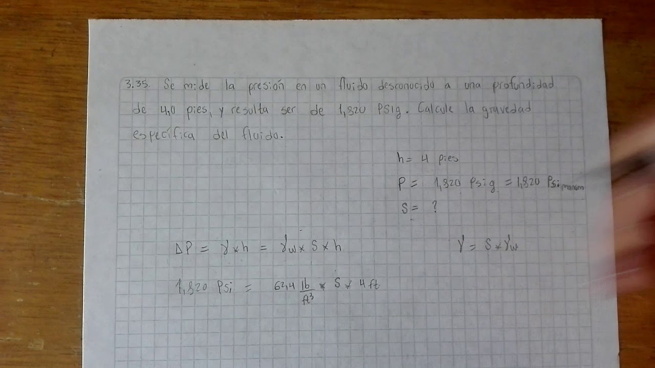 SOLUCIÓN Ejercicio 3.35 Mecánica de Fluidos Mott 6ta edición