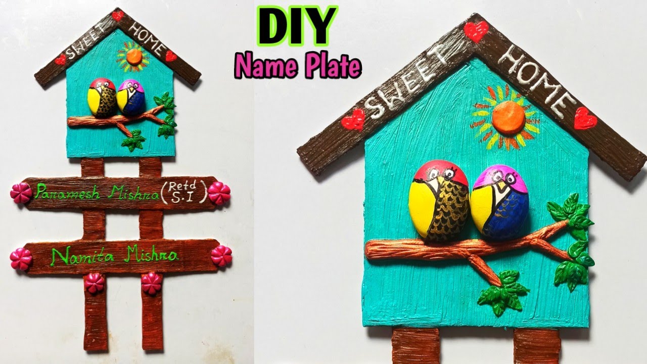 DIY Nameplate | How To Make Name Plate At Home | Beautiful Name Plate Craft Idea |