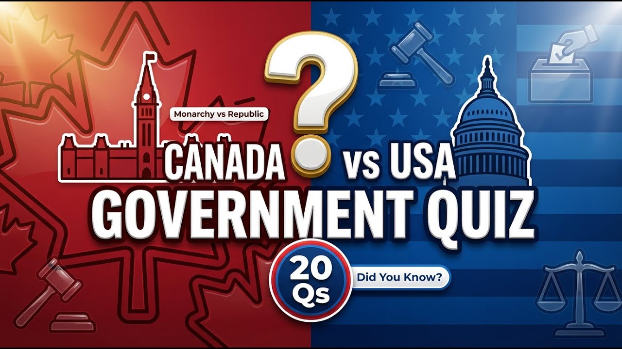 Canada vs America Government & Politics Quiz 🇨🇦🇺🇸 | 20 Interactive Questions!
