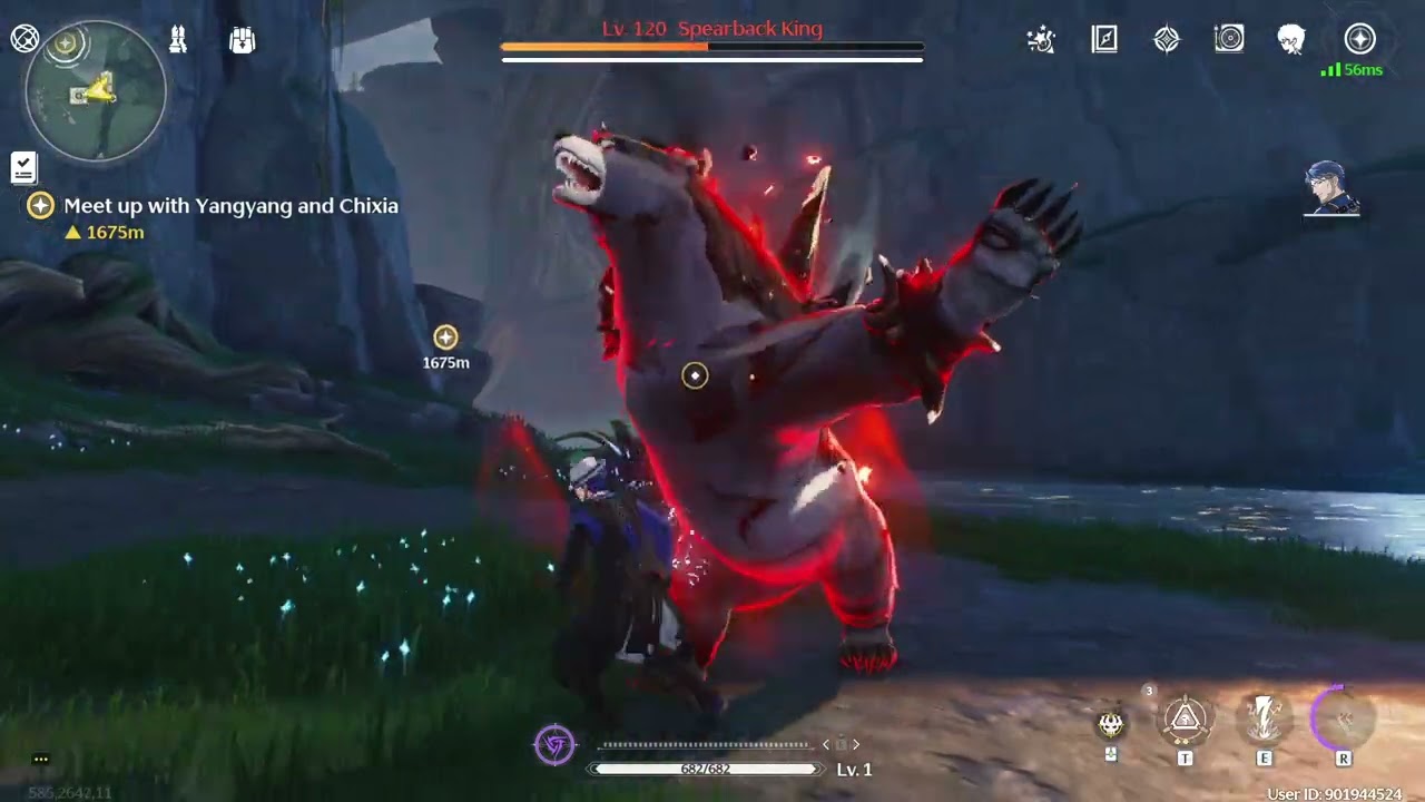 Lvl 1 vs Lvl 120 bear in Wuthering Waves