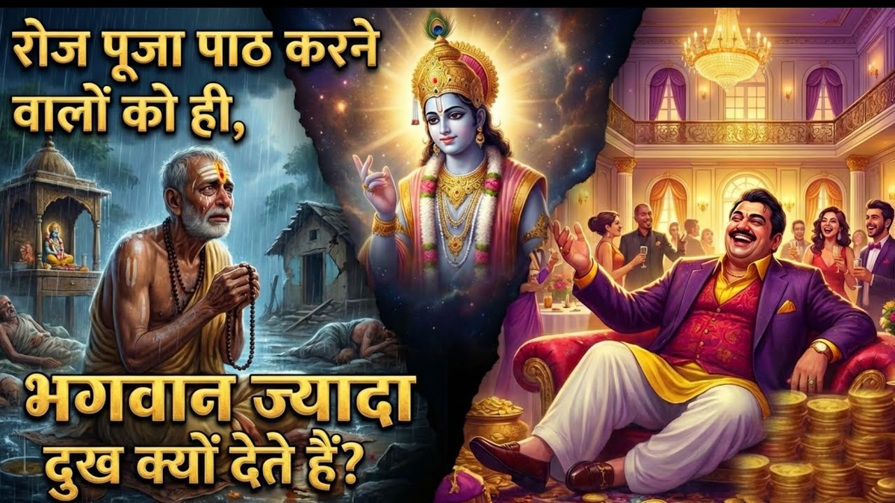 खूब पूजा पाठ करने वाले हमेशा दुखी क्यों रहते है? आखिर पापी खुश क्यों है और पुण्यात्मा दुखी क्यों?