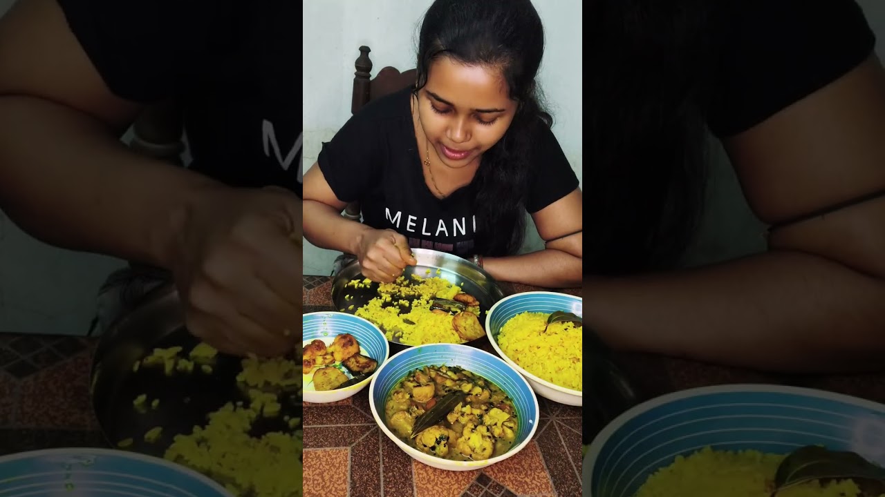Eating show -Basanti polow,Begun vaji,aalu vaji, Fulkopi vaji,Niramish sobji🤤😊