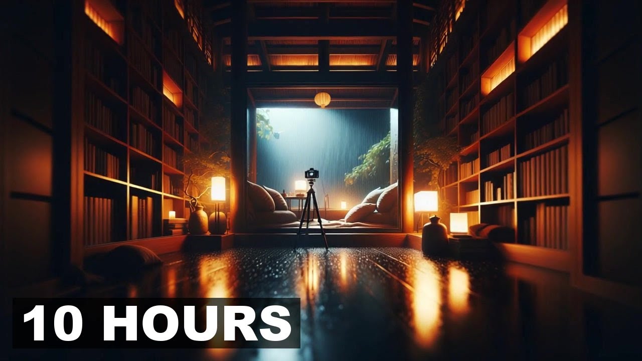 POV you're resting in a library nook as wind rustles autumn leaves outside | 10 hours | Sleep Sounds