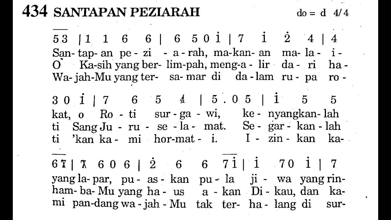 SANTAPAN PEZIARAH - Puji Syukur No. 434 - Lagu Komuni