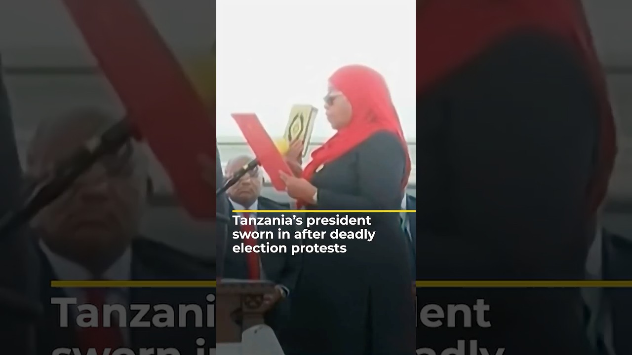Tanzania swears in President Samia Suluhu Hassan after deadly protests | AJ #shorts