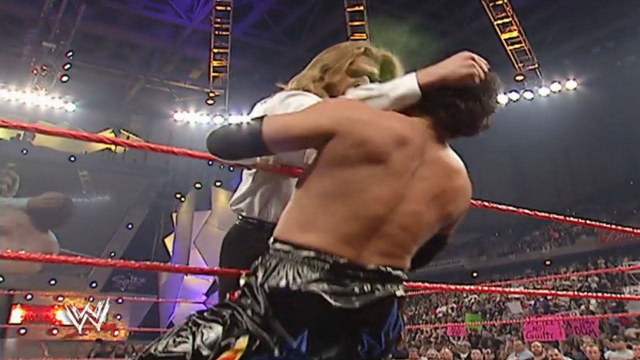 Tajiri Sprays Green Mist In Triple H&rsquo;s Face! - Raw April 26 2004
