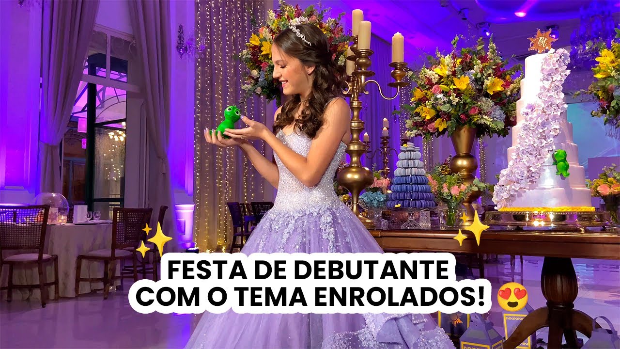 Festa Enrolados 15 anos: decora&ccedil;&atilde;o e bolo no Tulipas Buffet