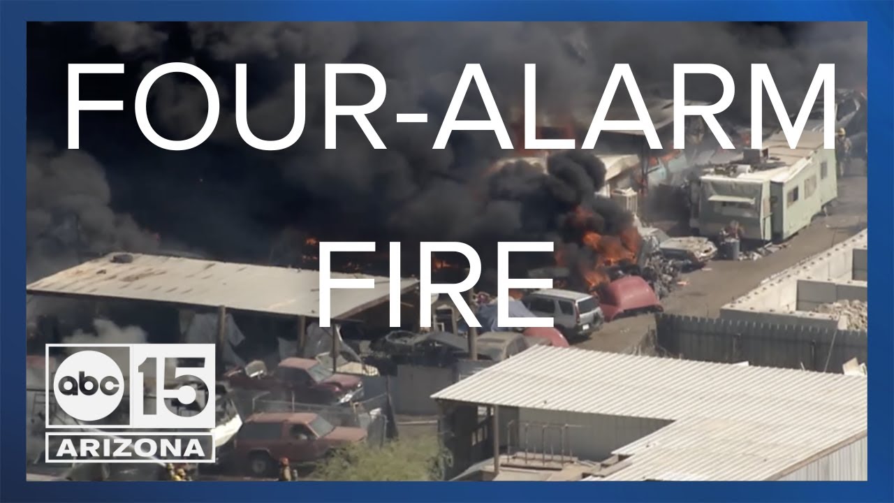 Industrial fire burning in Phoenix near 27th Ave. and Buckeye Rd.