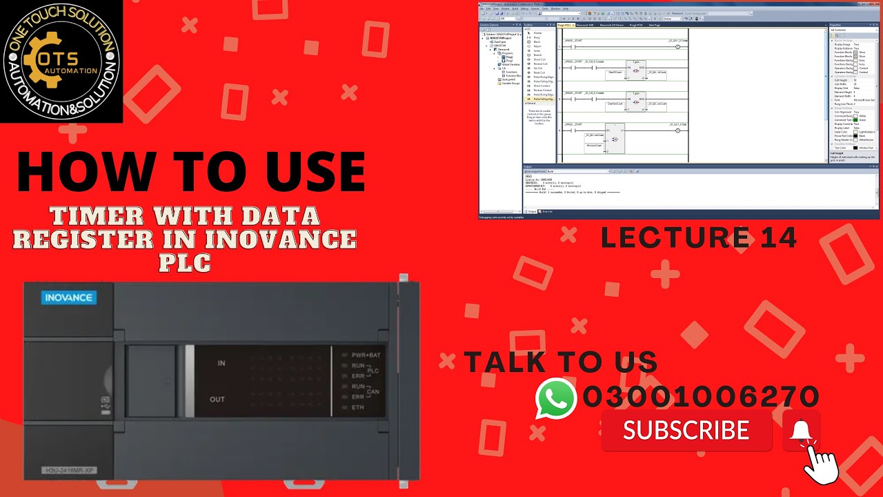 How to use Timer with data Regiester in Inovance PLC (Autoshop) inovance  PLC programming