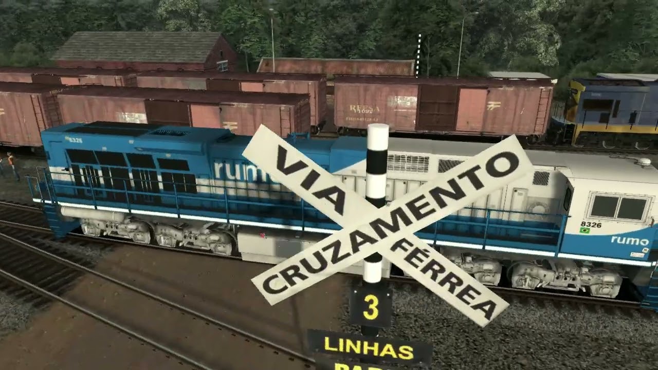 LOCOMOTIVA BI-BI-S43 DA RUMO LOGISTICA  FAZENDO MANOBRA NO PATIO DE PARATINGA