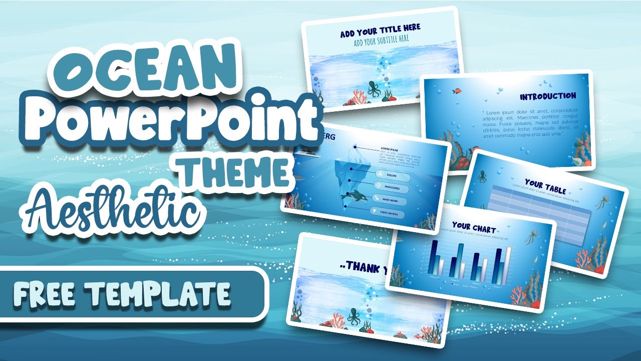 AESTHETIC ANIMATED OCEAN SLIDE 🌊✨ | POWER POINT | MUDAH | SIMPLE | FREE TEMPLATE