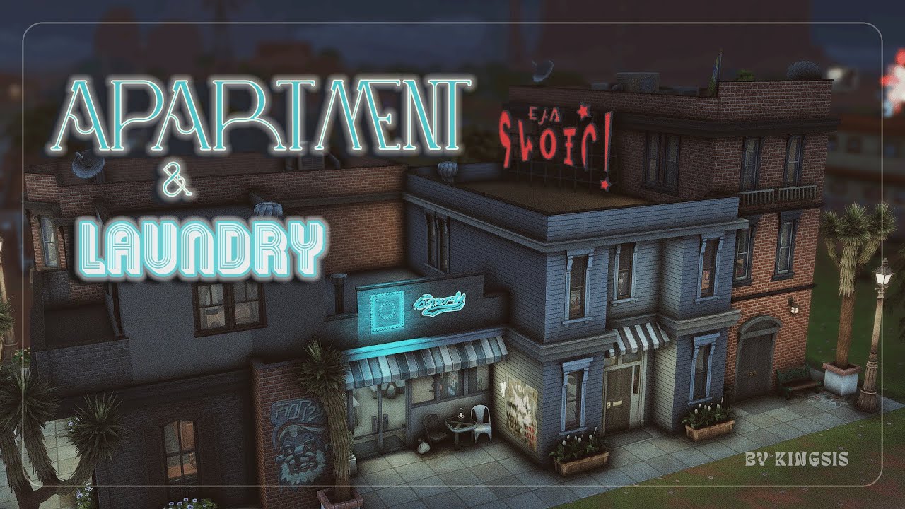 Квартиры & Прачечная & Кафе 🏢☕️📦| Строительство Sims 4 | Apartment & Laundry & Cafe