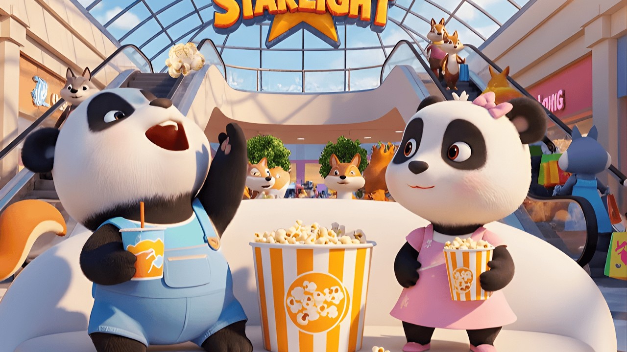 🐼 Братья-панды идут за покупками 🛒 Братья-панды помогают ежику преодолеть страх лифта | Детеныш п...