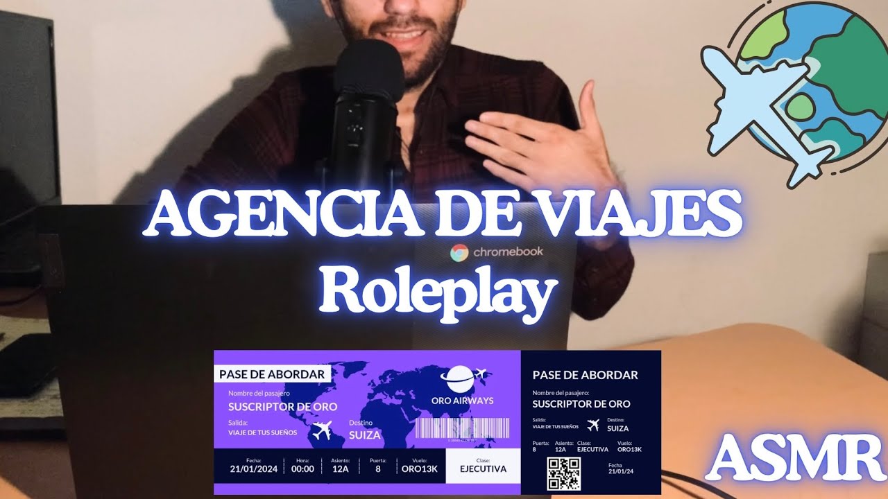 ASMR | Mi Primer Video Con Blue Yeti 🎙️ | Roleplay | Agencia de Viajes ✈️