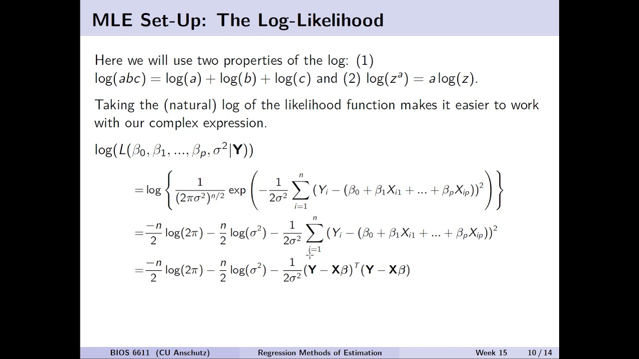Linear Regression: MLE for Methods of Estimation