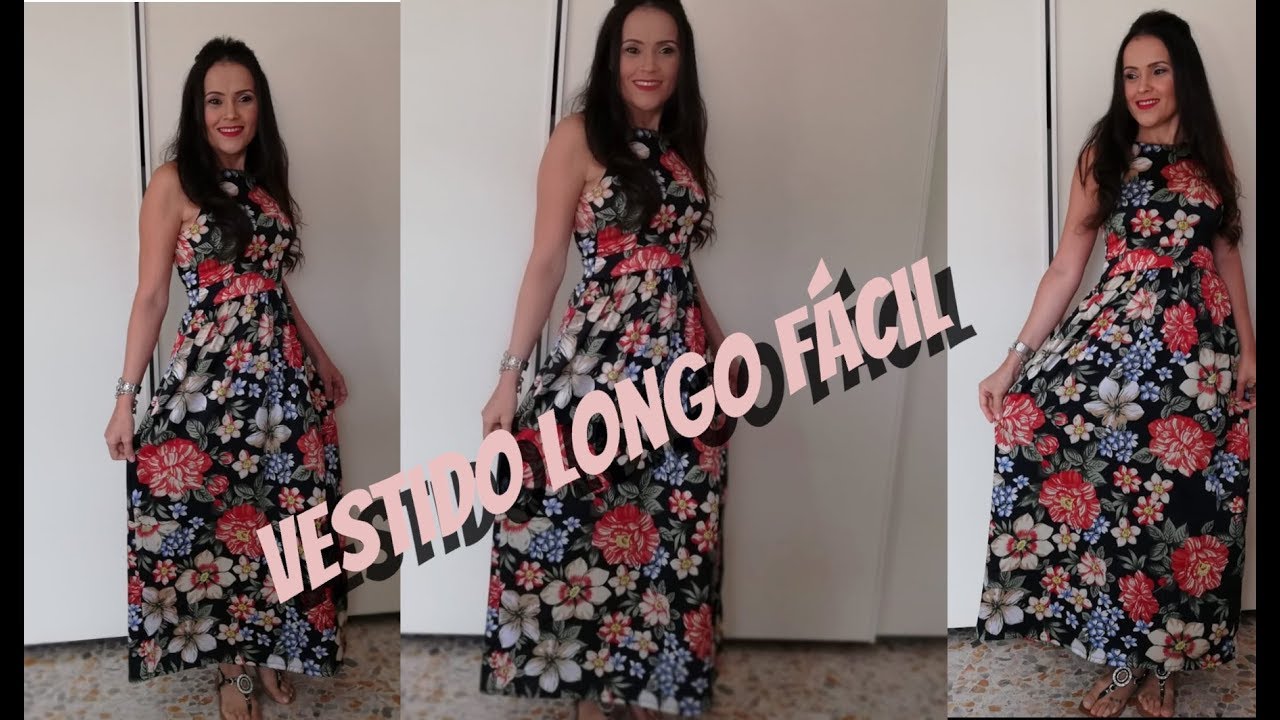 Aprenda a costurar Vestido Longo Facil (Sem Modelagem)