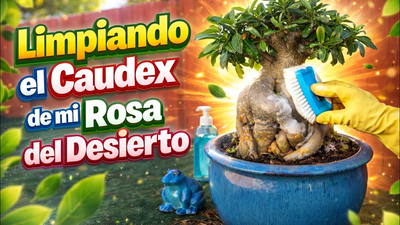 ! Limpiando el Caudex de mi Rosa del Desierto ! 🌹 🌹 🌹 🌹 