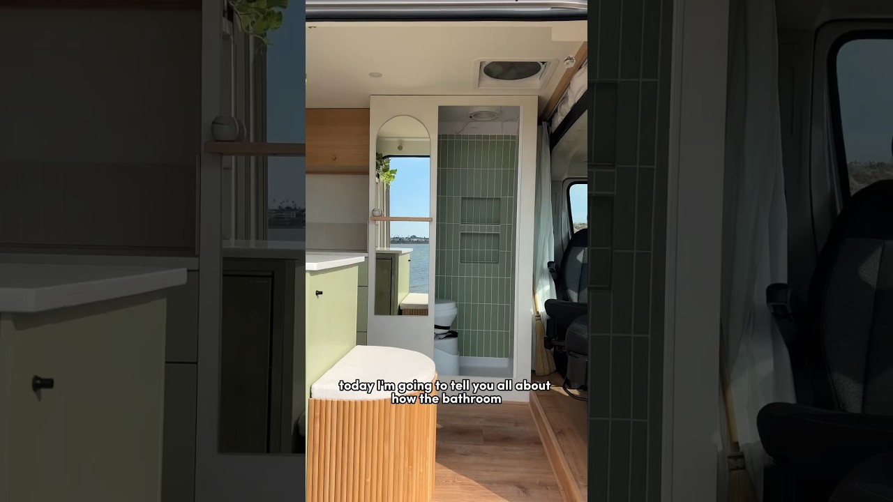 Full Bathroom In A DIY Campervan🚐🚿🧼🚽 #vanlife #vanbuild #diyvanbuild