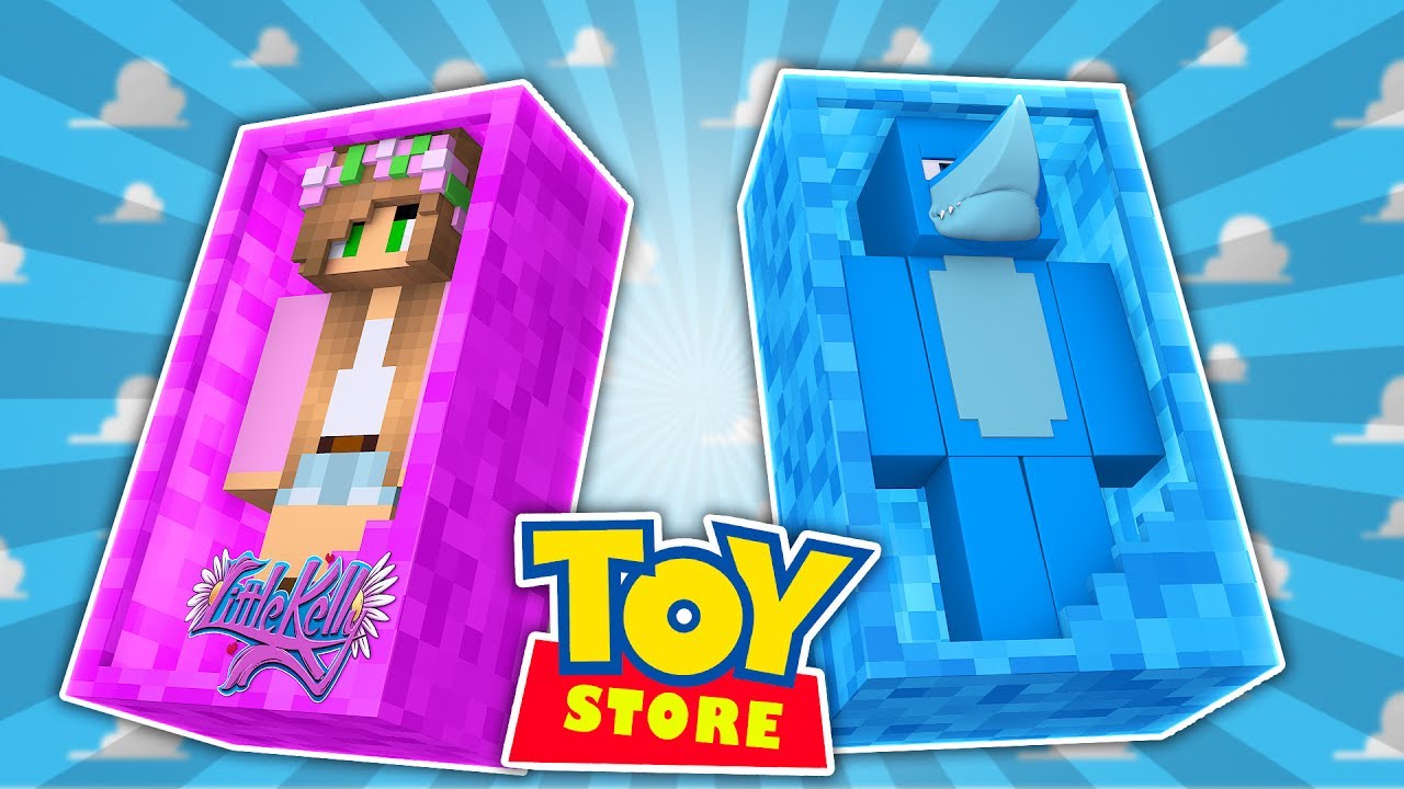 Minecraft TOYS : I GET TURNED INTO A TOY w/ Little Kelly, Little Carly and Tiny Turtle