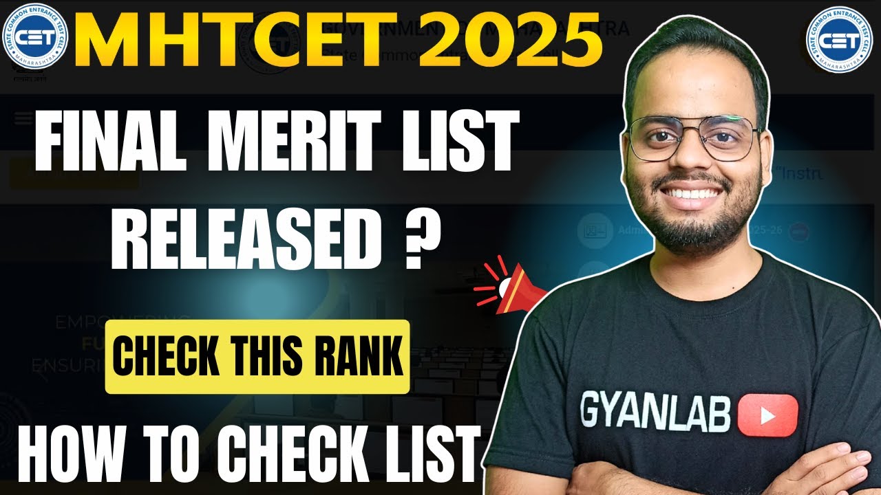 MHTCET 2025 - How to Check Merit LIST | Final Merit List Kab Aayegi | GYANLAB | AJAY PATEL