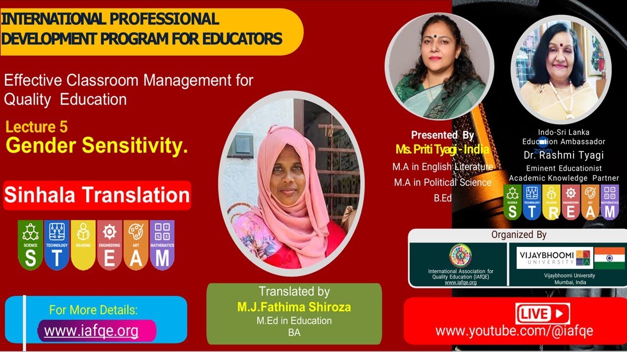 L5/Classroom Management /Gender Sensitive/Presented by Shiroza Ismath