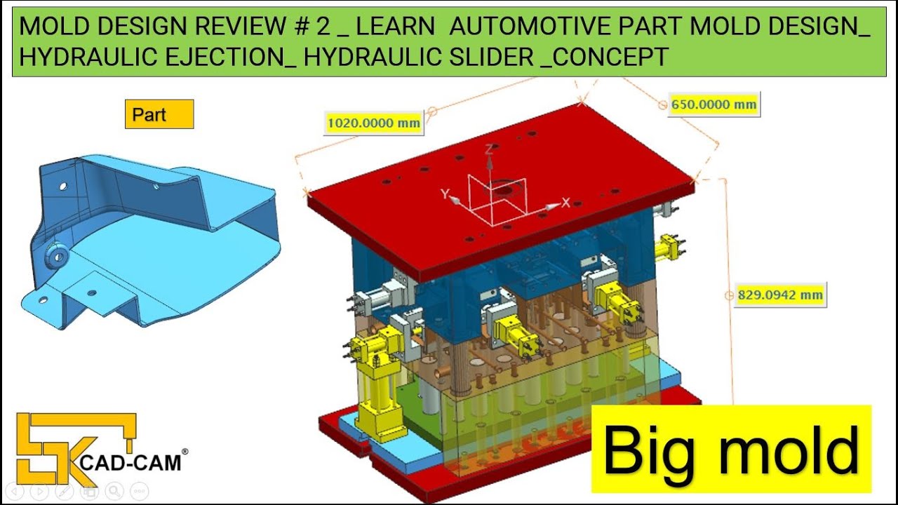 # MOLD DESIGN REVIEW # 2 _ LEARN  AUTOMOTIVE PART MOLD DESIGN_ HYDRAULIC EJECTION &  SLIDER CONCEPT