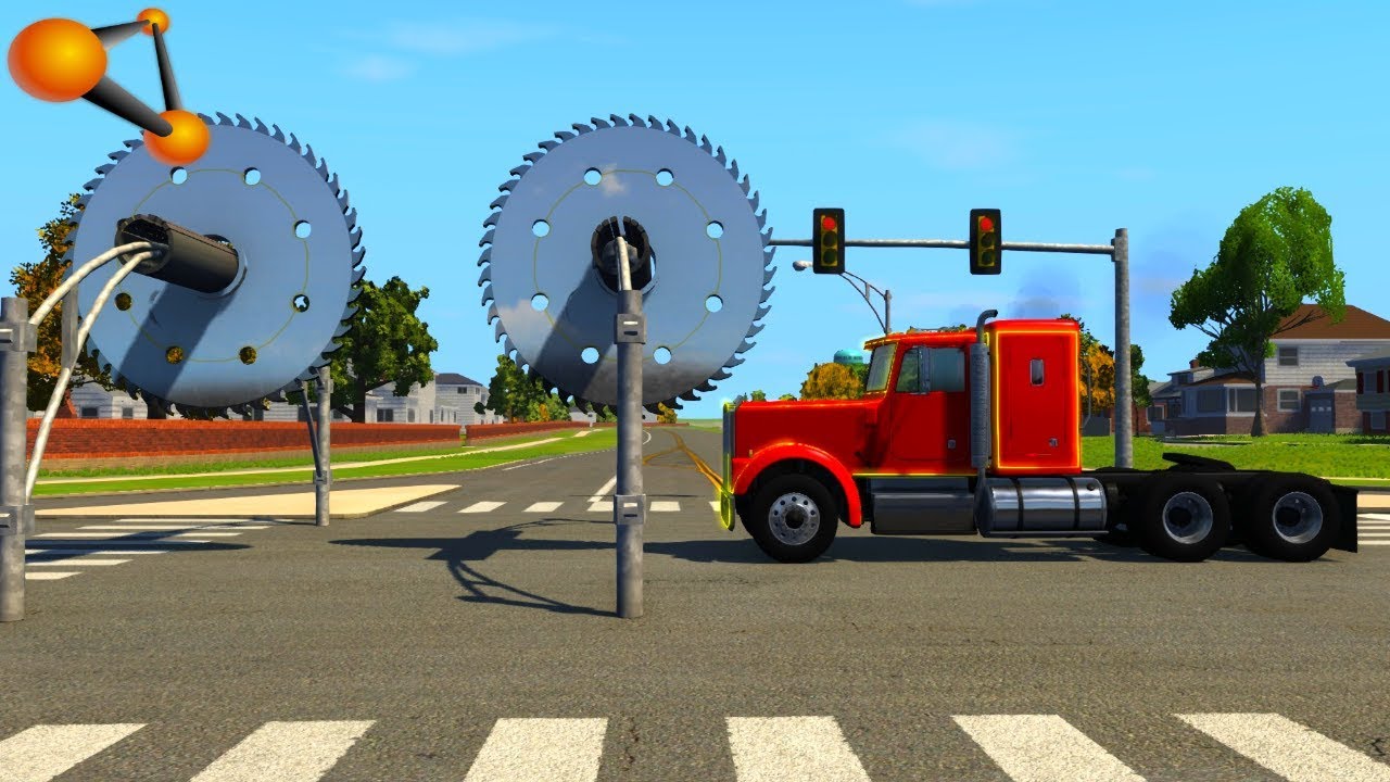 BeamNG.drive - Giant Saw Against Cars #15