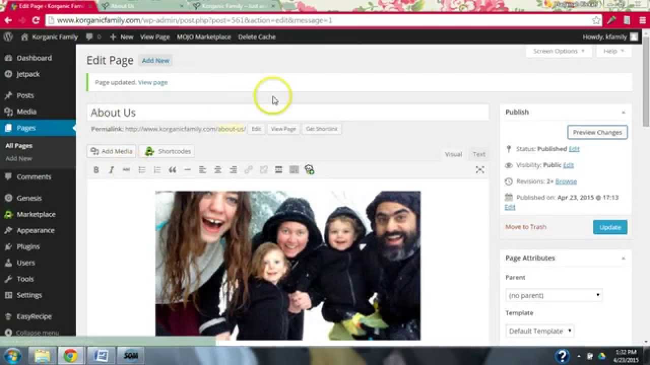 How To Set Up About Me Page in WordPress Foodie Pro - See Tip Below in Description