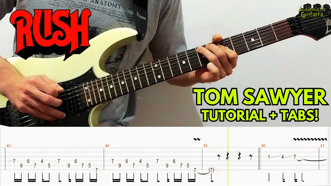 Rush - Tom Sawyer (Tutorial + TABS) #guitarra #rush #auladeguitarra #guitar #tutorialdeguitarra