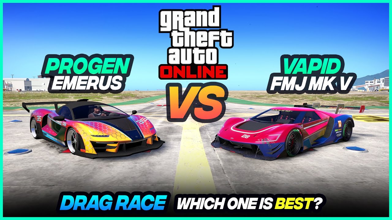 GTA V Progen Emerus vs Vapid FMJ MK V Drag race | Which One is Best?