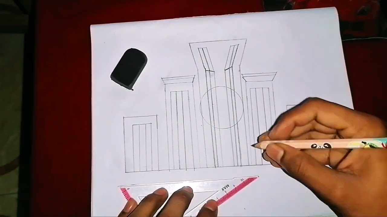 শহিদ মিনার আঁকা শিখুন মাত্র ৫ মিনিটে💞💖/Sahid miner art only 5 minuit / #artist #artwork #vairalvideo